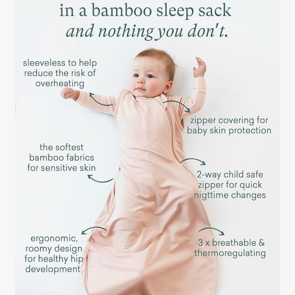 NWT PurComfy Bamboo Baby Sleep Sack 6M Lightweight Wearable Blanket - Picture 2 of 6
